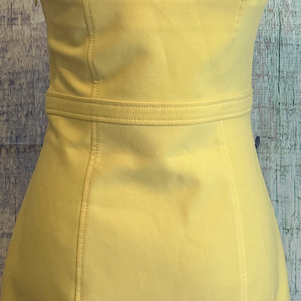 LIKELY Sz 8 Lillie Flounced Bustier Yellow Sweetheart Neckline Mini A-line Dress - Picture 7 of 8